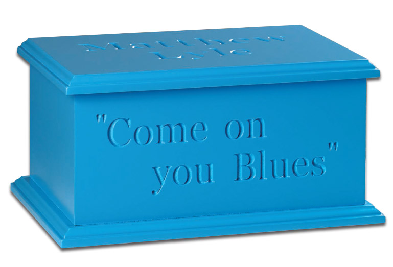 Artiste Engraved Caskets in Blue