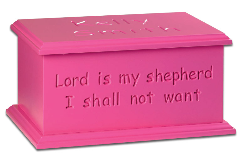 Artiste Engraved Caskets in Bright Pink