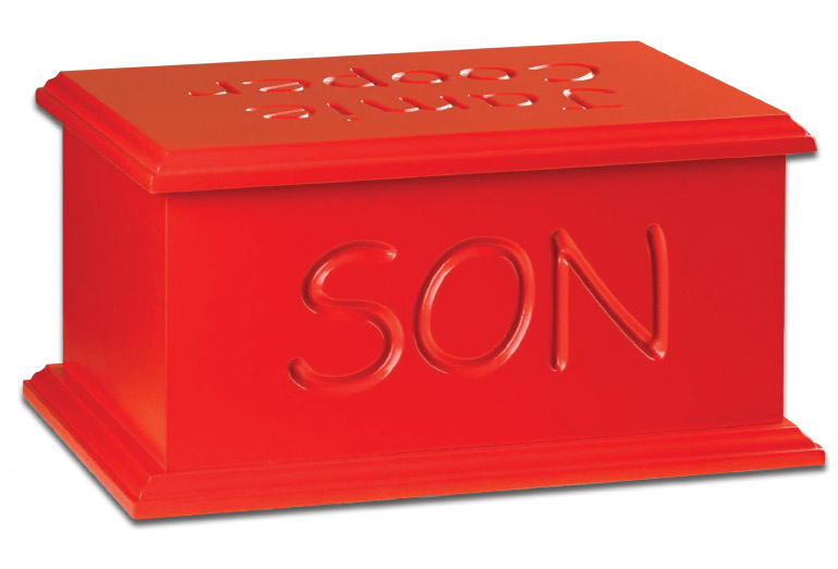 Artiste Engraved Caskets in Red