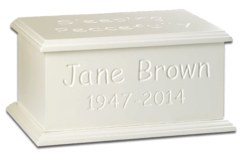 Artiste Engraved Caskets in White