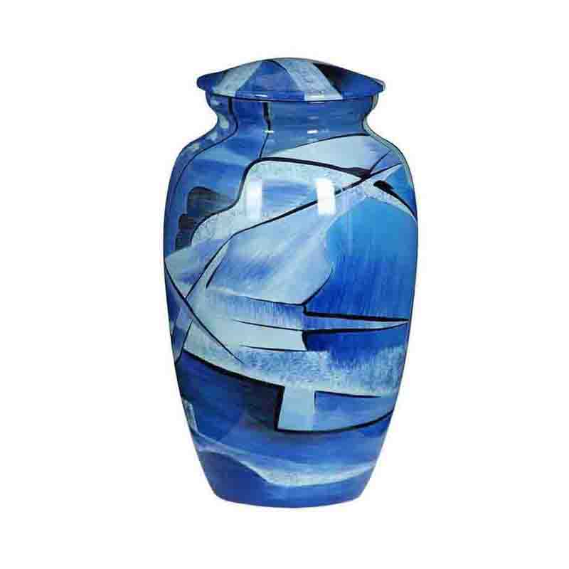 Aluminium Urn in Blue