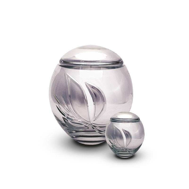 Crystal urn silver